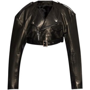 Rick Owens, Jassen, Dames, Zwart, S, Katoen, ‘Micro’ jas