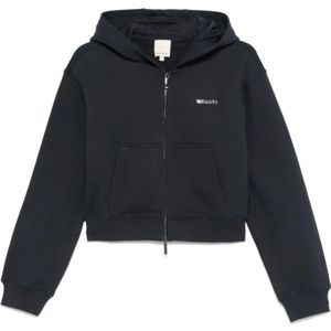 Emporio Armani, Sweatshirts & Hoodies, Dames, Blauw, M, Blauwe Sweater met Ritszakken