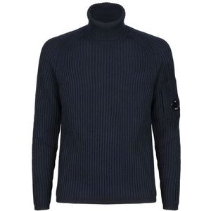 C.p. Company, Truien, Heren, Blauw, M, Wol, Zwarte wollen trui met coltrui