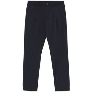 Herno, Broeken, Heren, Blauw, M, Katoen, Seersucker Straight-Leg Broek