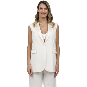 Circolo 1901, Jassen, Dames, Wit, M, Katoen, Lichte Jersey Katoenen Vest