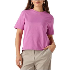Selected Femme, Tops, Dames, Roze, L, Linnen, Roze Boxy Tee voor vrouwen