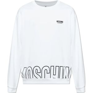 Moschino, Sweatshirts & Hoodies, Heren, Wit, L, Katoen, Sweatshirts & Hoodies