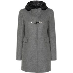 Fay, Mantels, Dames, Grijs, S, Nylon, Toggle Coat Nylon Front B600