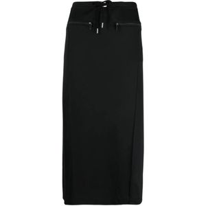 Courrèges, Rokken, Dames, Zwart, S, Polyester, Midi Rok