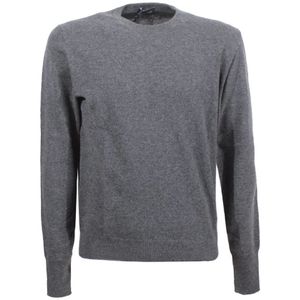 Drumohr, Truien, Heren, Grijs, L, Kasjmier, Kasjmier Crew Neck Sweater Antraciet