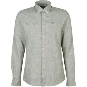 Barbour, Overhemden, Heren, Groen, S, Linnen, Linnen Blend Shirt