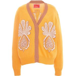 La DoubleJ, Truien, Dames, Geel, L, Katoen, Maximalistische Ananas Cardigan
