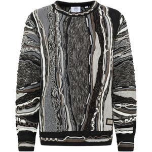 Carlo Colucci, Truien, Heren, Grijs, XL, Oversized Pullover in Levendige Kleuren