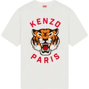 Kenzo, Tops, Heren, Beige, 2Xl, Katoen, Lucky Tiger T-Shirt