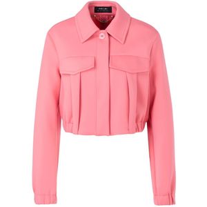Marc Cain, Jassen, Dames, Roze, M, Denim, Korte Scubajersey Jack met Denim Look