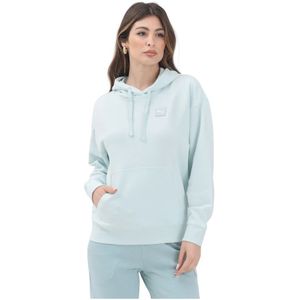 Puma, Sweatshirts & Hoodies, Dames, Blauw, L, Verhoogde Blauwe Hoodie Damesmode