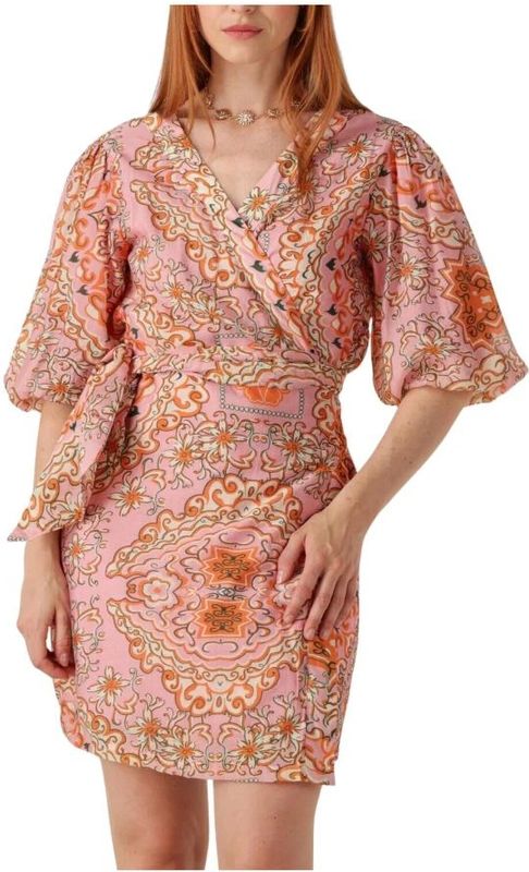 Object, Kleedjes, Dames, Veelkleurig, XS, Wikkeljurk in Zacht Roze