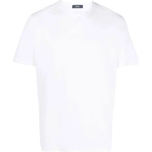 Herno, Tops, Heren, Wit, 2Xl, Katoen, Casual Katoenen T-Shirt