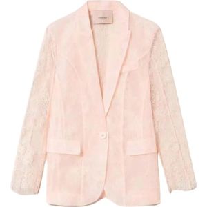 Twinset, Jassen, Dames, Roze, M, Polyester, Kant Jas
