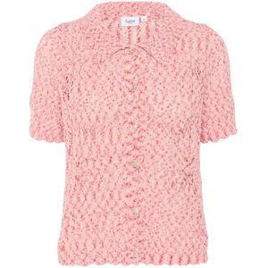 Saint Tropez, Truien, Dames, Roze, XS, Kimberleysz Vest Gebreid Poinciana