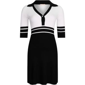 Liu Jo, Kleedjes, Dames, Zwart, L, Polyester, Stijlvolle Mix van Viscose en Polyester