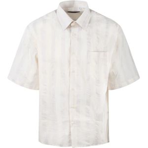 Costumein, Overhemden, Heren, Wit, M, Katoen, Gestreept relaxed fit overhemd