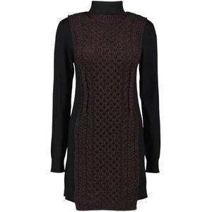 Fendi, Kleedjes, Dames, Paars, XS, Wol, Paarse en gele coltrui trui
