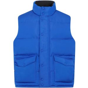 Alexander McQueen, Jassen, Heren, Blauw, L, Polyester, Blauw Gewatteerd Vest