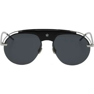 Dior Vintage, Pre-owned, Dames, Zwart, ONE Size, Pre-owned Silver sunglasses