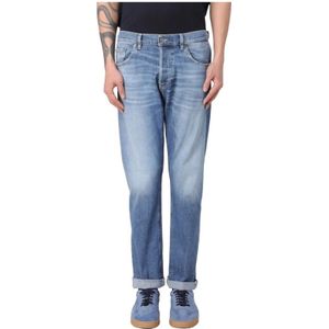 Dondup, Jeans, Heren, Blauw, W32, Denim, Reguliere denim stretch jeans