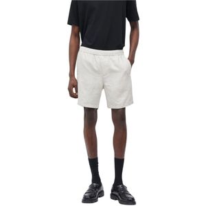 Samsøe Samsøe, Korte broeken, Heren, Wit, M, Linnen, Linnen High-Waist Shorts