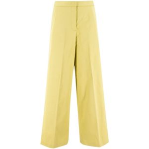 Fabiana Filippi, Broeken, Dames, Groen, L, Katoen, Wijde broek