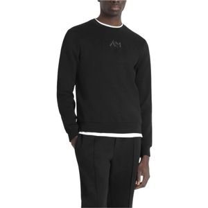 Antony Morato, Sweatshirts & Hoodies, Heren, Zwart, L, Zwarte Sweatshirt, Moderne en Elegante Stijl