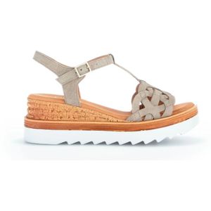 Gabor, Schoenen, Dames, Groen, 40 EU, Leer, Groene leren sandalen
