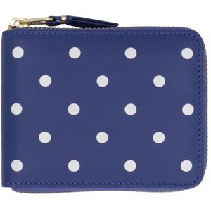 Comme des Garçons, Accessoires, Heren, Blauw, ONE Size, Leer, Polka-dot leren portemonnee