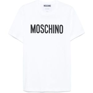 Moschino, Tops, Heren, Wit, 2Xl, Witte Crew Neck T-shirts en Polos