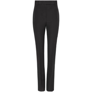 Salvatore Ferragamo, Broeken, Dames, Zwart, S, Wol, Zwarte wollen tailored broek