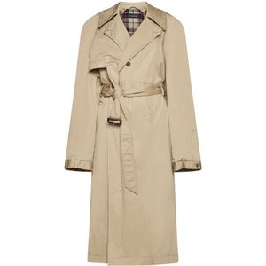 Balenciaga, Mantels, Dames, Beige, S, Stijlvolle Jassen in Wit/Blauw