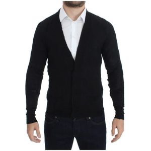 Costume National, Truien, Heren, Zwart, S, Wol, Elegante zwarte Merino wollen vest