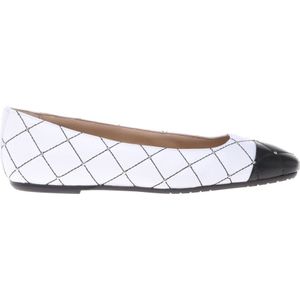 Baldinini, Schoenen, Dames, Wit, 40 EU, Black and white quilted nappa studded slingback