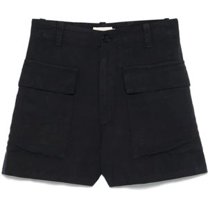 Barena Venezia, Korte broeken, Dames, Blauw, S, Linnen, Navy Cargo Shorts Lichtgewicht Ademend
