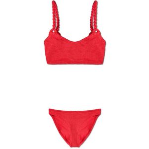 Hunza G, Badkleding, Dames, Rood, ONE Size, Tweed, Tweedelig badpak Phoebe