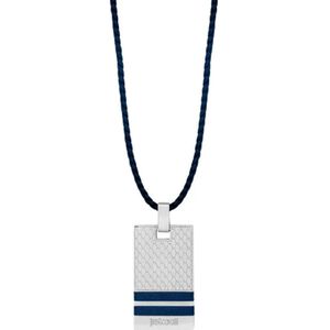 Roberto Cavalli, Accessoires, Heren, Blauw, ONE Size, Visionary Roestvrijstalen Hanger Ketting
