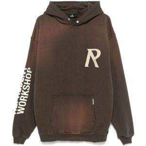 Represent, Sweatshirts & Hoodies, Heren, Bruin, L, Katoen, Cedar Brown Masking Tape Initial Hoodie