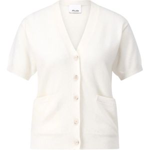 Allude, Truien, Dames, Wit, M, Wol, Kortemouw Cashmere-Wol Vest