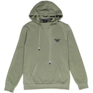 Emporio Armani, Sweatshirts & Hoodies, Heren, Groen, S, Katoen, Cotton Blend Hoodie