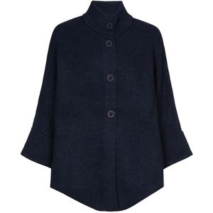 Marie Méro, Jassen, Dames, Blauw, S, Navy Blue Button Cape