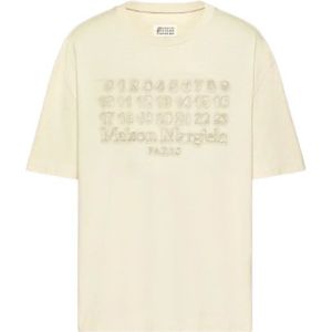 Maison Margiela, Tops, Heren, Beige, S, Katoen, Beige Katoen-Linnen Acetaat Shirt