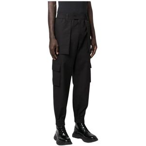 Alexander McQueen, Broeken, Heren, Zwart, M, Katoen, Cargo broek van katoen in ontspannen stijl