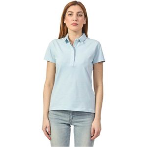 K-Way, Tops, Dames, Blauw, XL, Katoen, Elegante Blauwe Polo Shirt