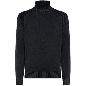 Rrd, Truien, Heren, Blauw, M, Katoen, Cotton Techno Wash High Neck Blauwe Turtleneck