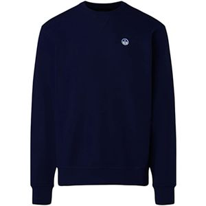 North Sails, Sweatshirts & Hoodies, Heren, Blauw, L, Katoen, Katoen Logo Sweatshirt Lange Mouw