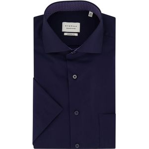 Eterna, Overhemden, Heren, Blauw, 6Xl, Katoen, Donkerblauw korte mouw zakelijk overhemd