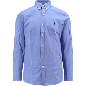 Polo Ralph Lauren, Overhemden, Heren, Blauw, L, Katoen, Blauw Stretch Katoenen Slim Fit Overhemd